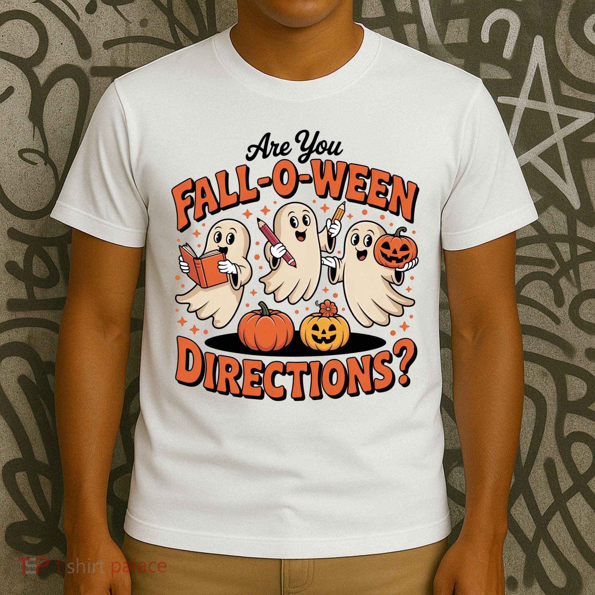 Funny Gift For Halloween Teachers Are You Fall O Ween Directions T-Shirt