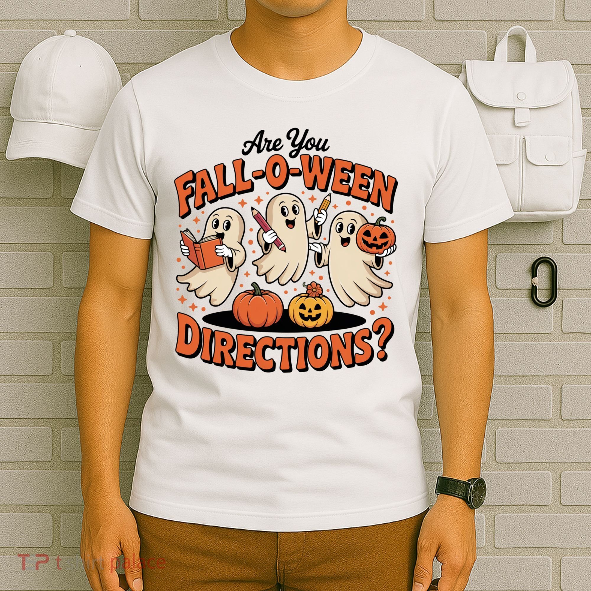 Funny Gift For Halloween Teachers Are You Fall O Ween Directions T-Shirt