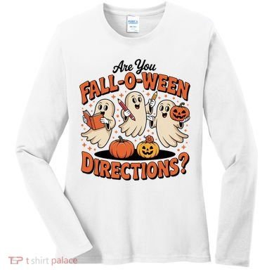 Funny Gift For Halloween Teachers Are You Fall O Ween Directions Women's Long Sleeve Shirt