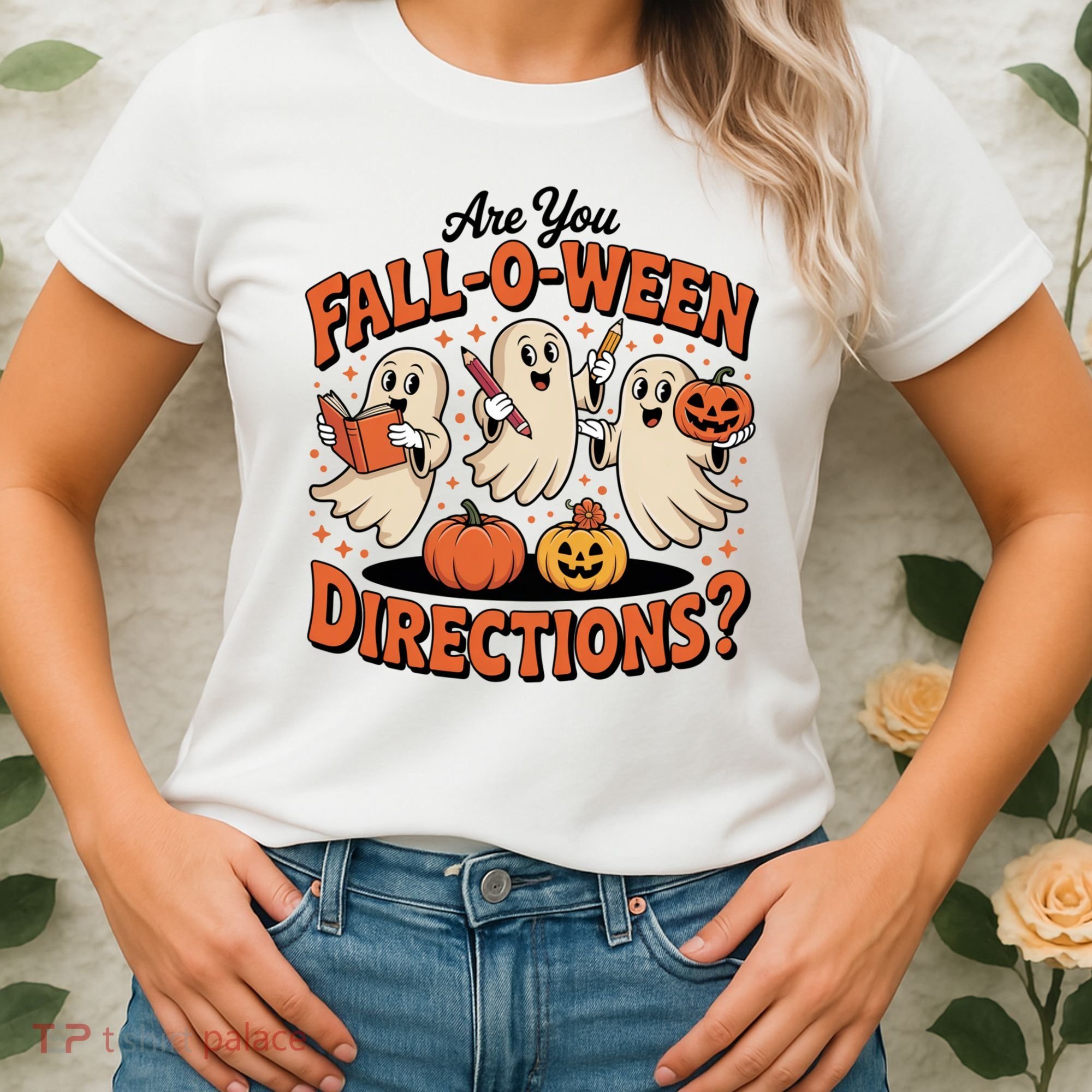 Funny Gift For Halloween Teachers Are You Fall O Ween Directions Women's T-Shirt
