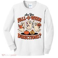 Funny Gift For Halloween Teachers Are You Fall O Ween Directions Kids Long Sleeve Shirt thumb 0