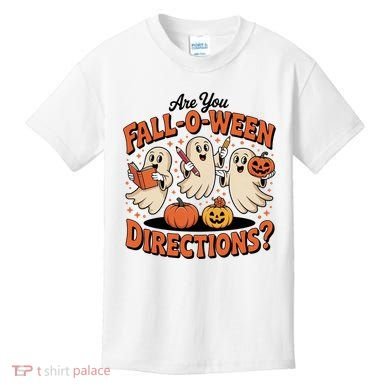 Funny Gift For Halloween Teachers Are You Fall O Ween Directions Kids T-Shirt