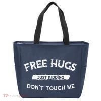 Funny Gift Free Hugs Just Kidding Don`T Touch Me Tote Bag thumb 0