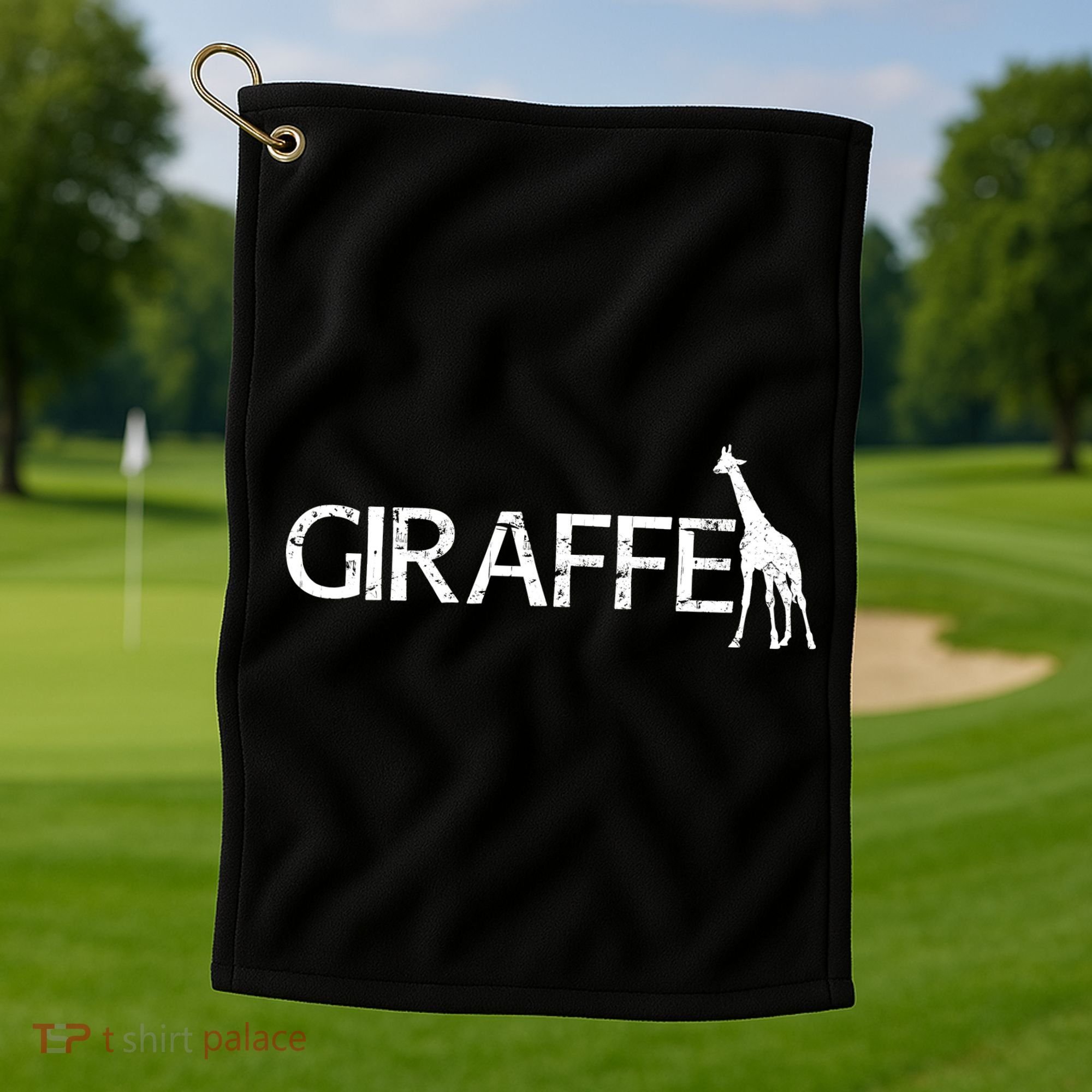 Funny Gift For Giraffe Lover Logo Golf Towel