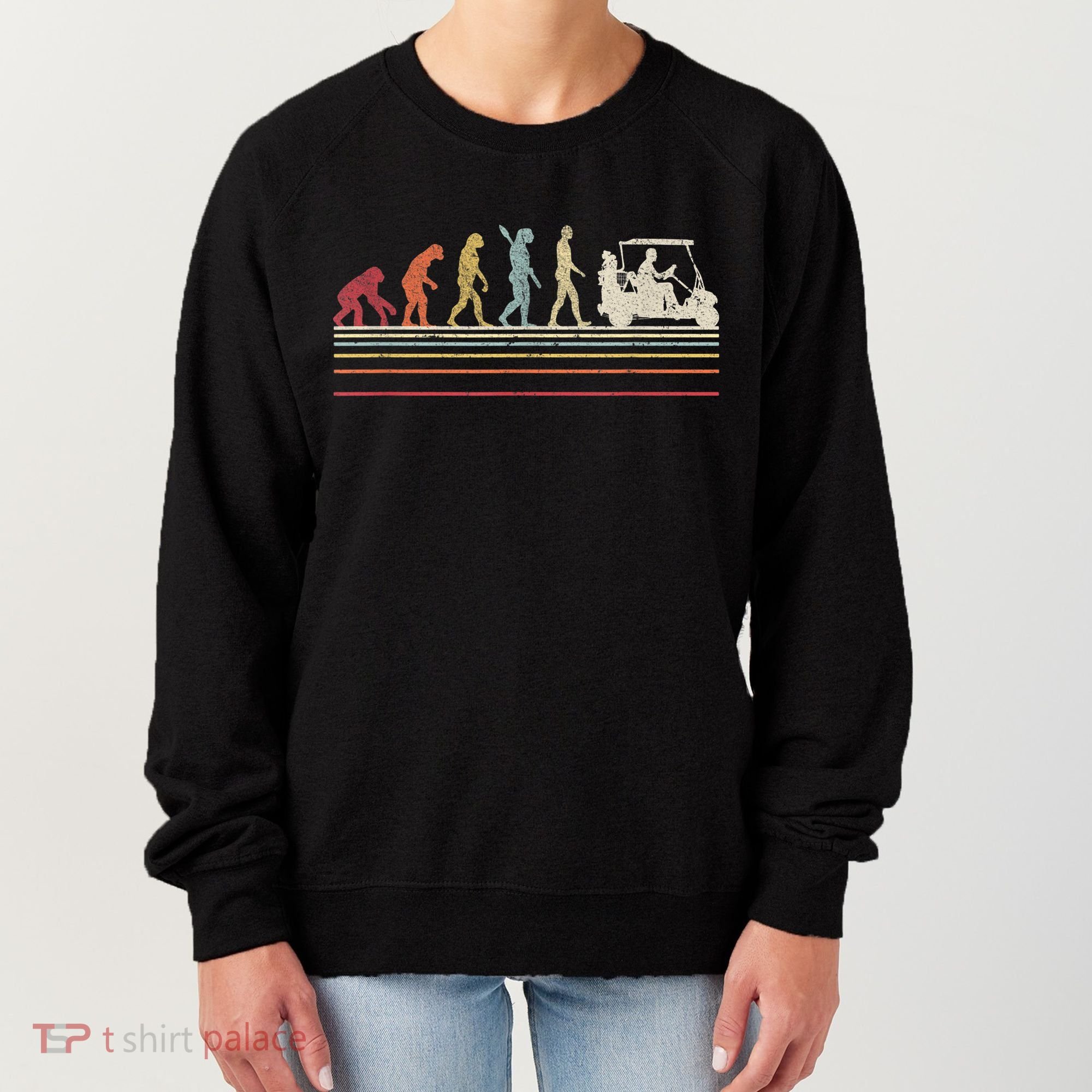 Funny Golf Gift Retro Style Evolution Of Man Women's Sweatshirt