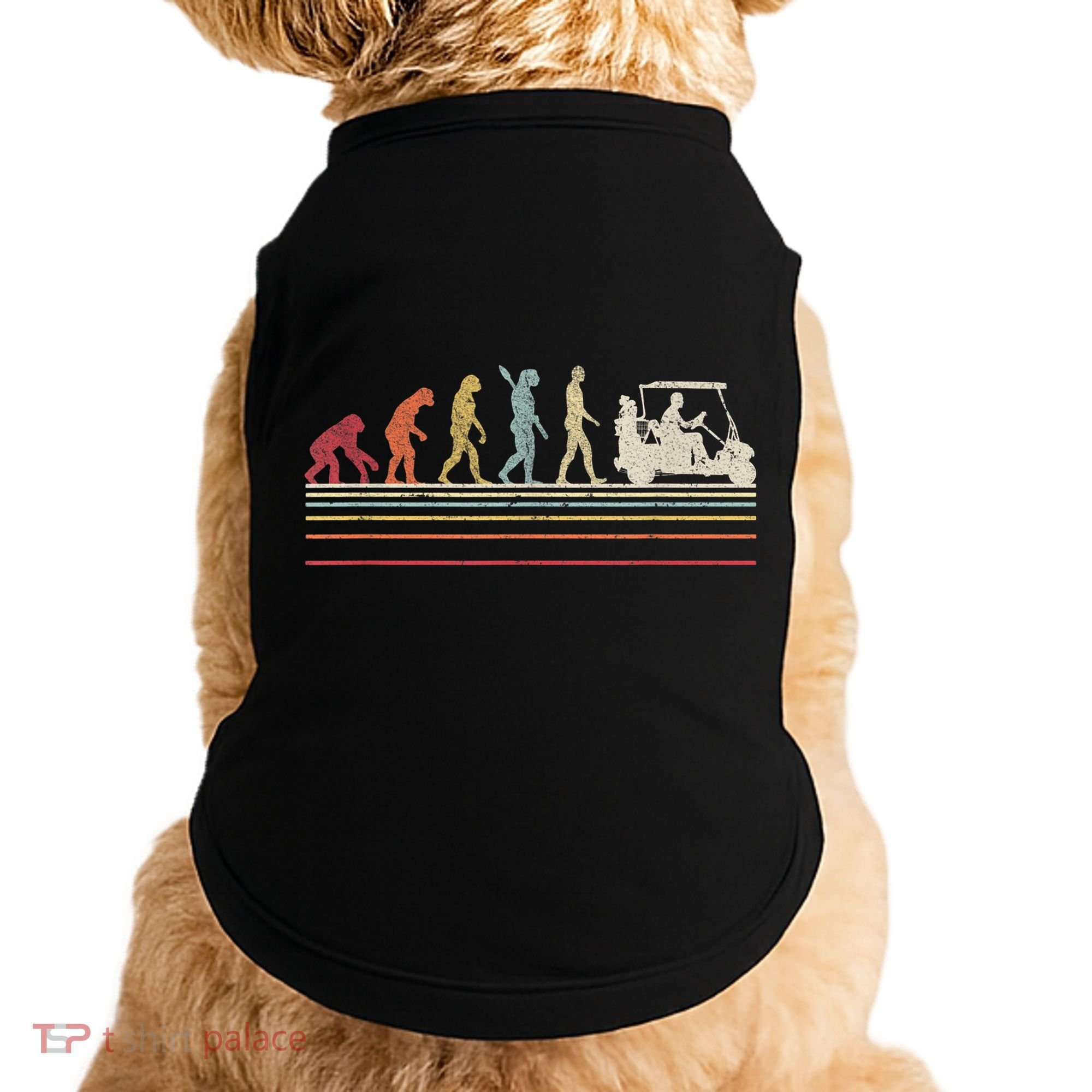 Funny Golf Gift Retro Style Evolution Of Man Doggie Tank