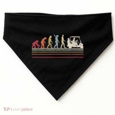 Funny Golf Gift Retro Style Evolution Of Man USA-Made Doggie Bandana