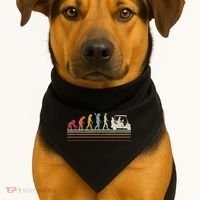 Funny Golf Gift Retro Style Evolution Of Man USA-Made Doggie Bandana thumb 1
