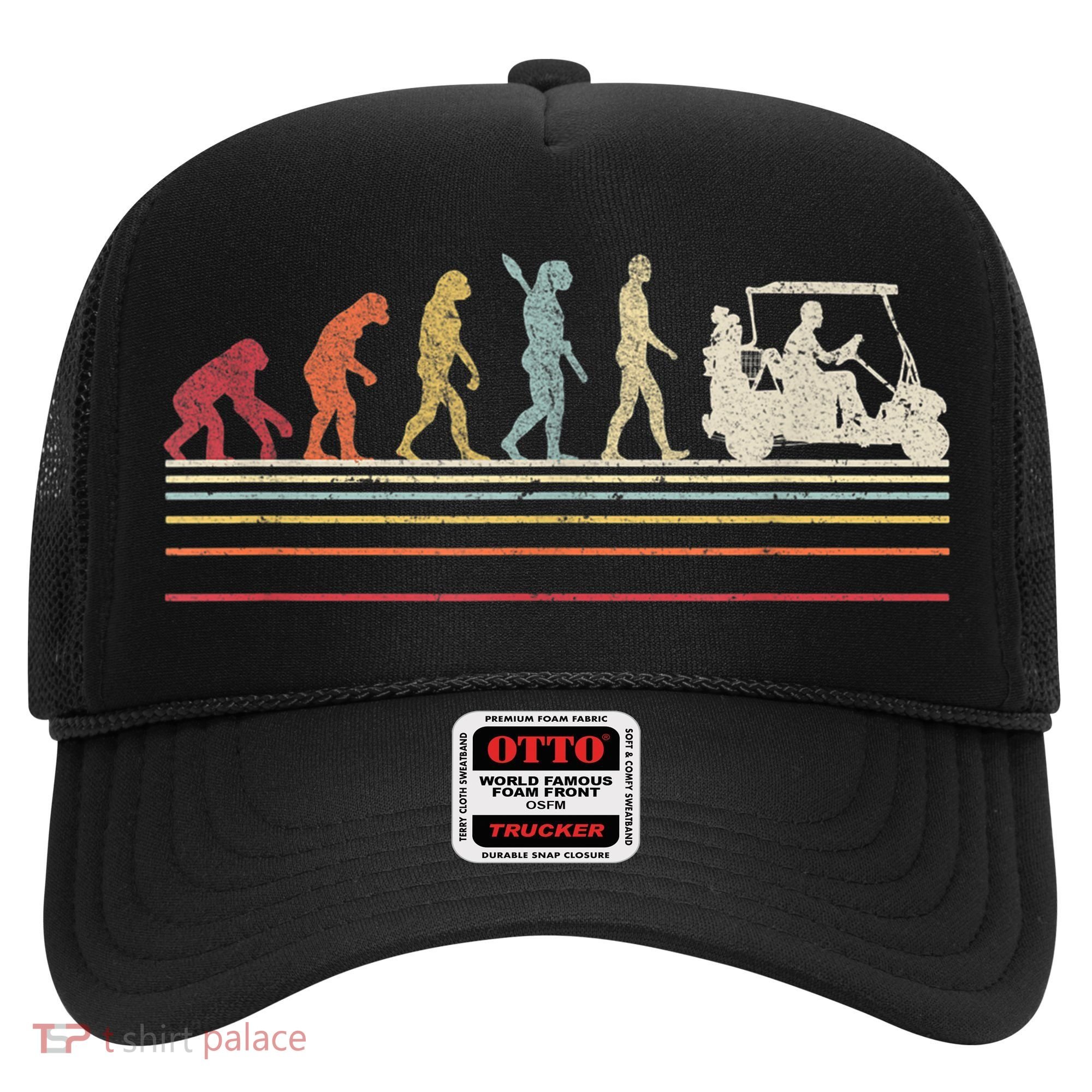 Funny Golf Gift Retro Style Evolution Of Man Hat