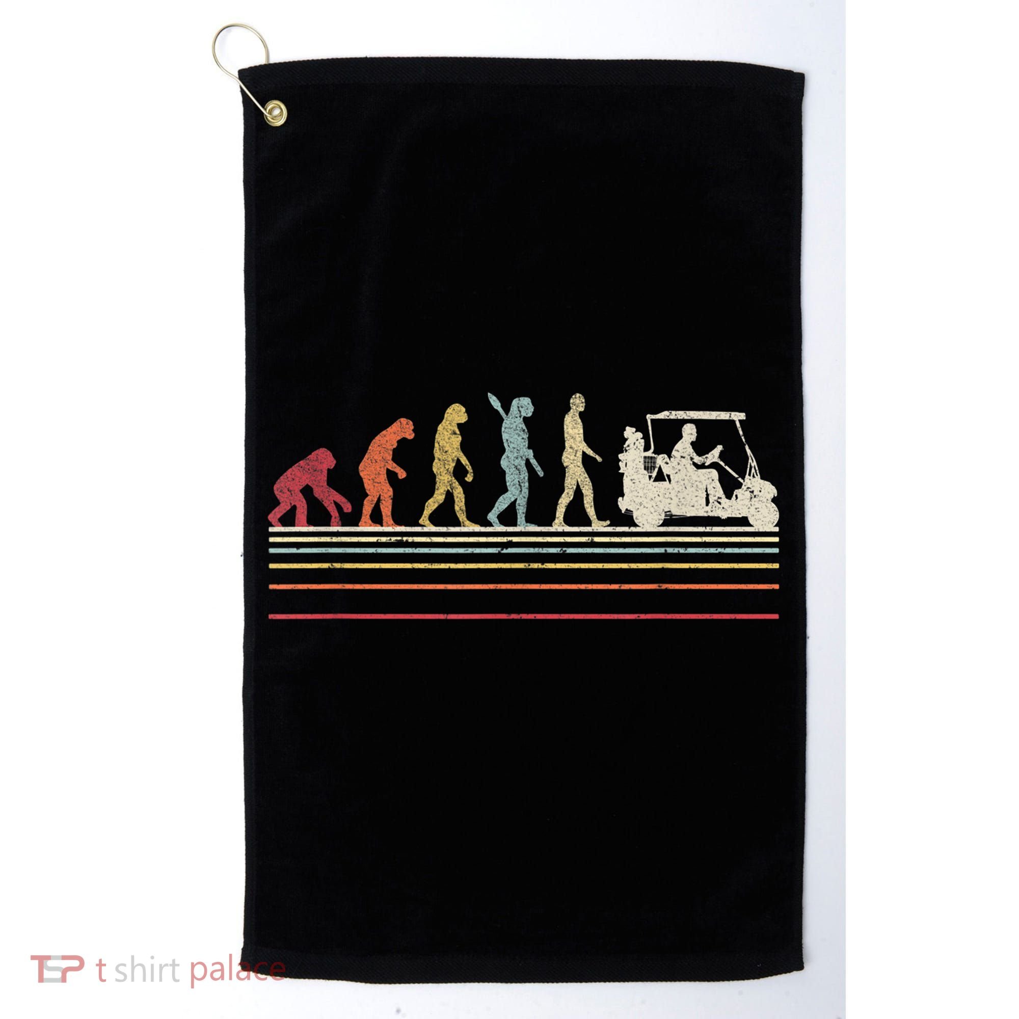 Funny Golf Gift Retro Style Evolution Of Man Golf Towel