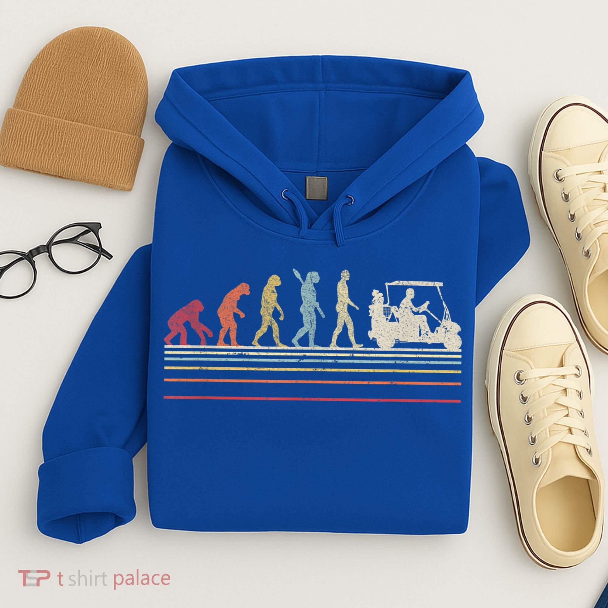 Funny Golf Gift Retro Style Evolution Of Man Hoodie