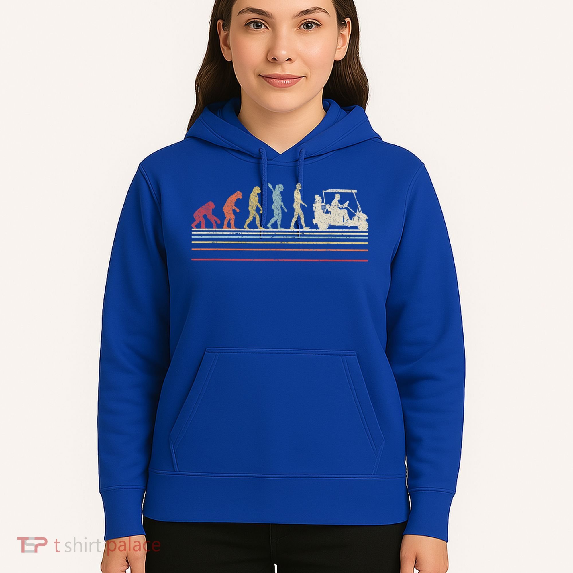 Funny Golf Gift Retro Style Evolution Of Man Hoodie