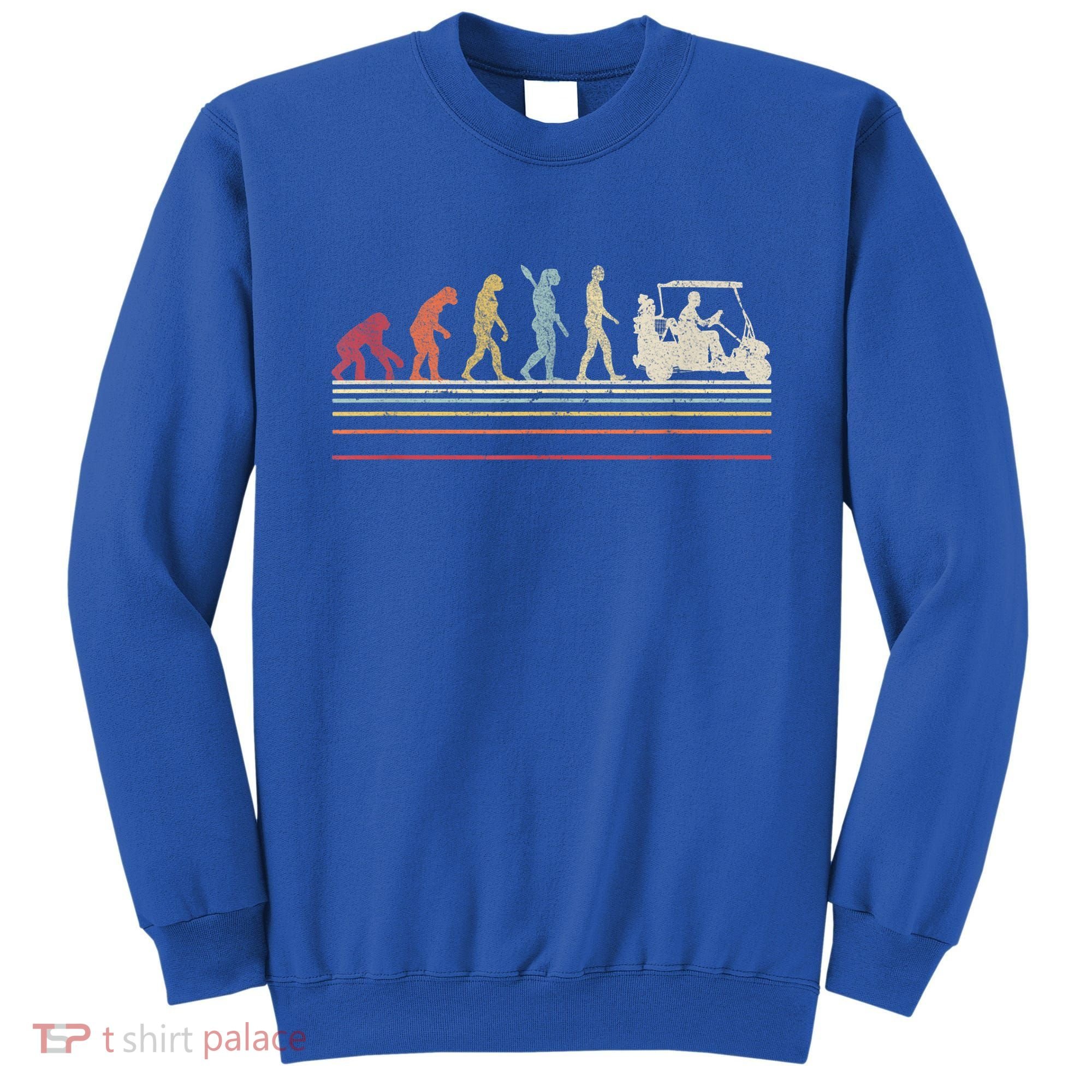 Funny Golf Gift Retro Style Evolution Of Man Sweatshirt