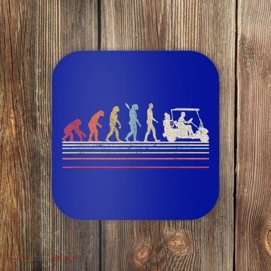 Funny Golf Gift Retro Style Evolution Of Man Coaster