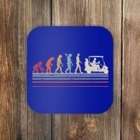 Funny Golf Gift Retro Style Evolution Of Man Coaster thumb 0