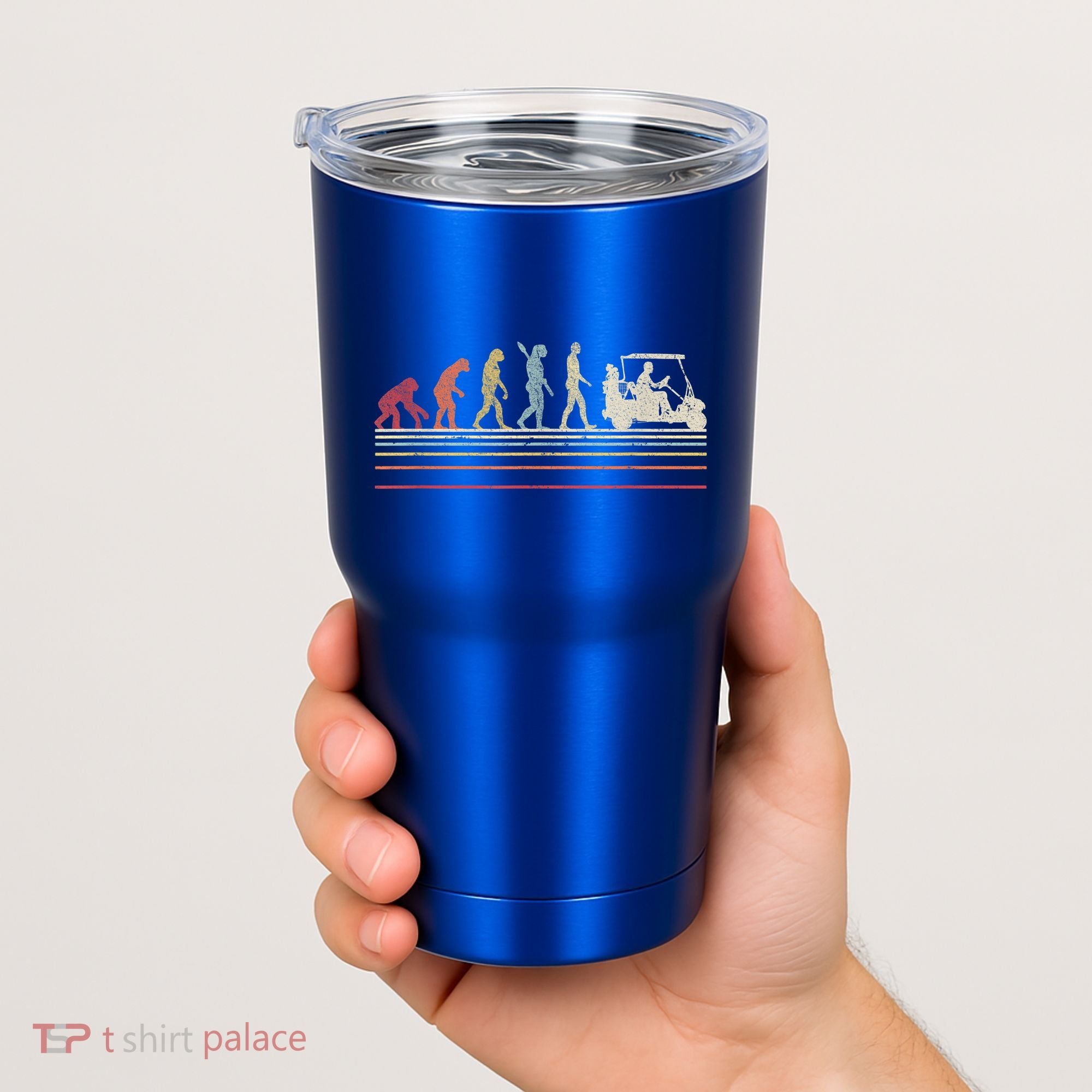 Funny Golf Gift Retro Style Evolution Of Man Tumbler
