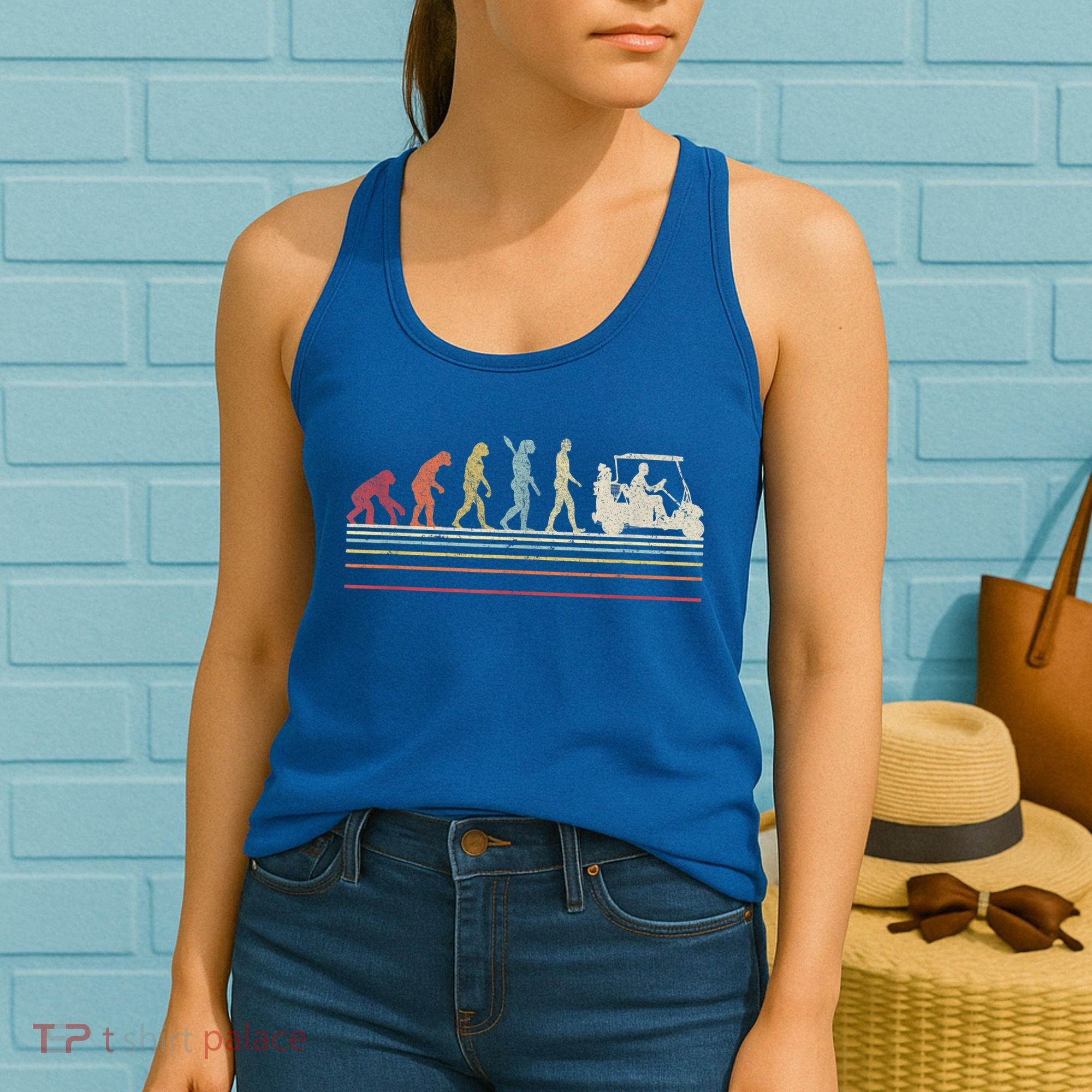 Funny Golf Gift Retro Style Evolution Of Man Women's Tank Top