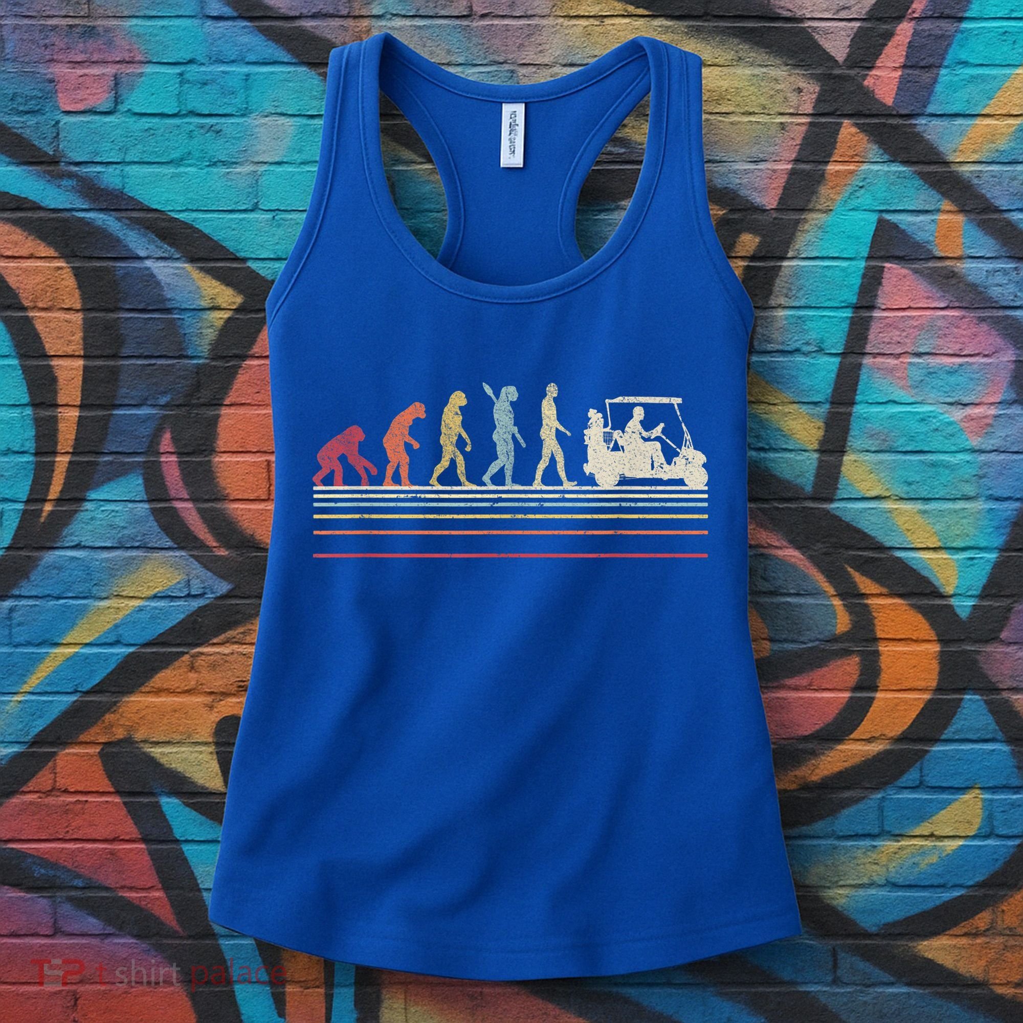 Funny Golf Gift Retro Style Evolution Of Man Women's Tank Top