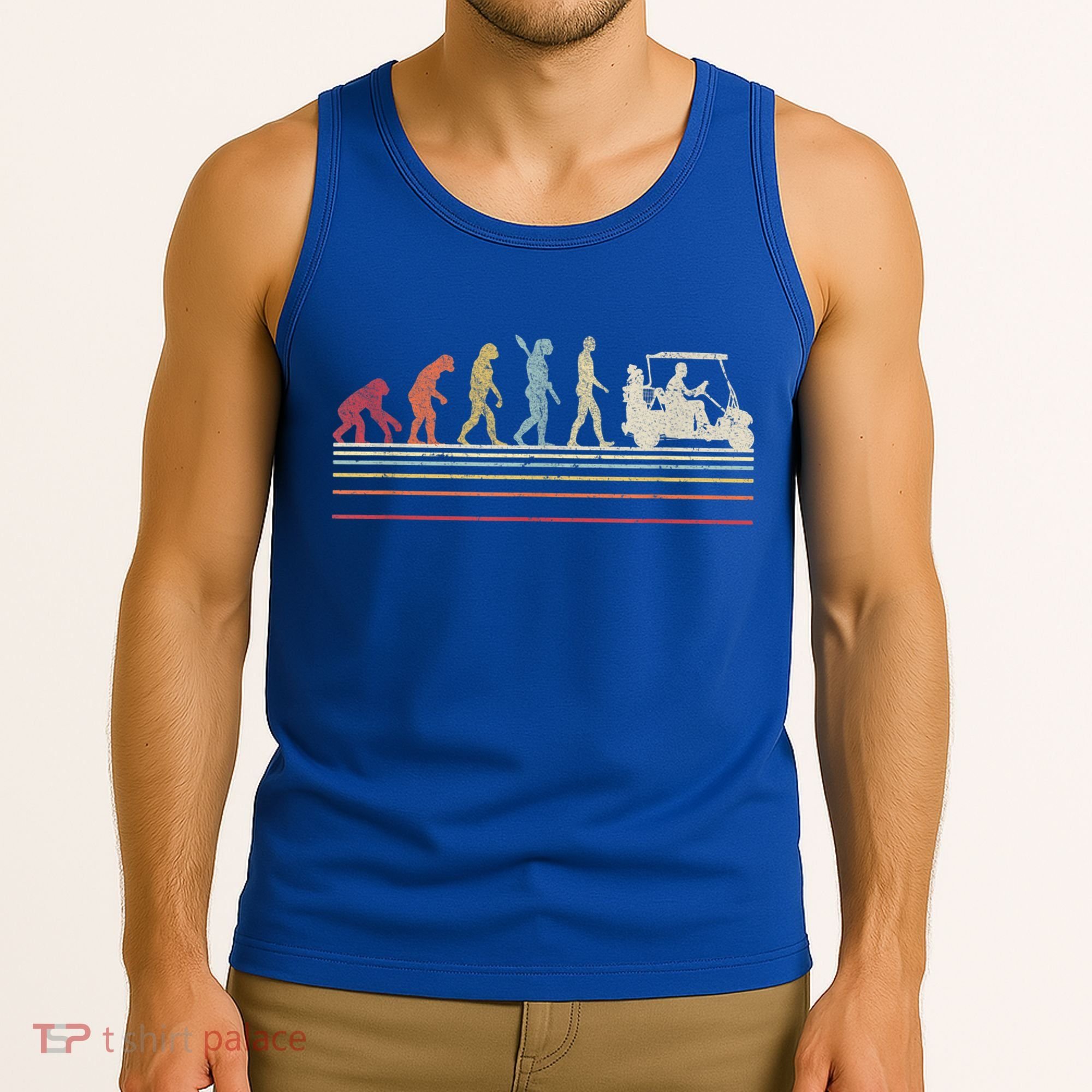 Funny Golf Gift Retro Style Evolution Of Man Tank Top