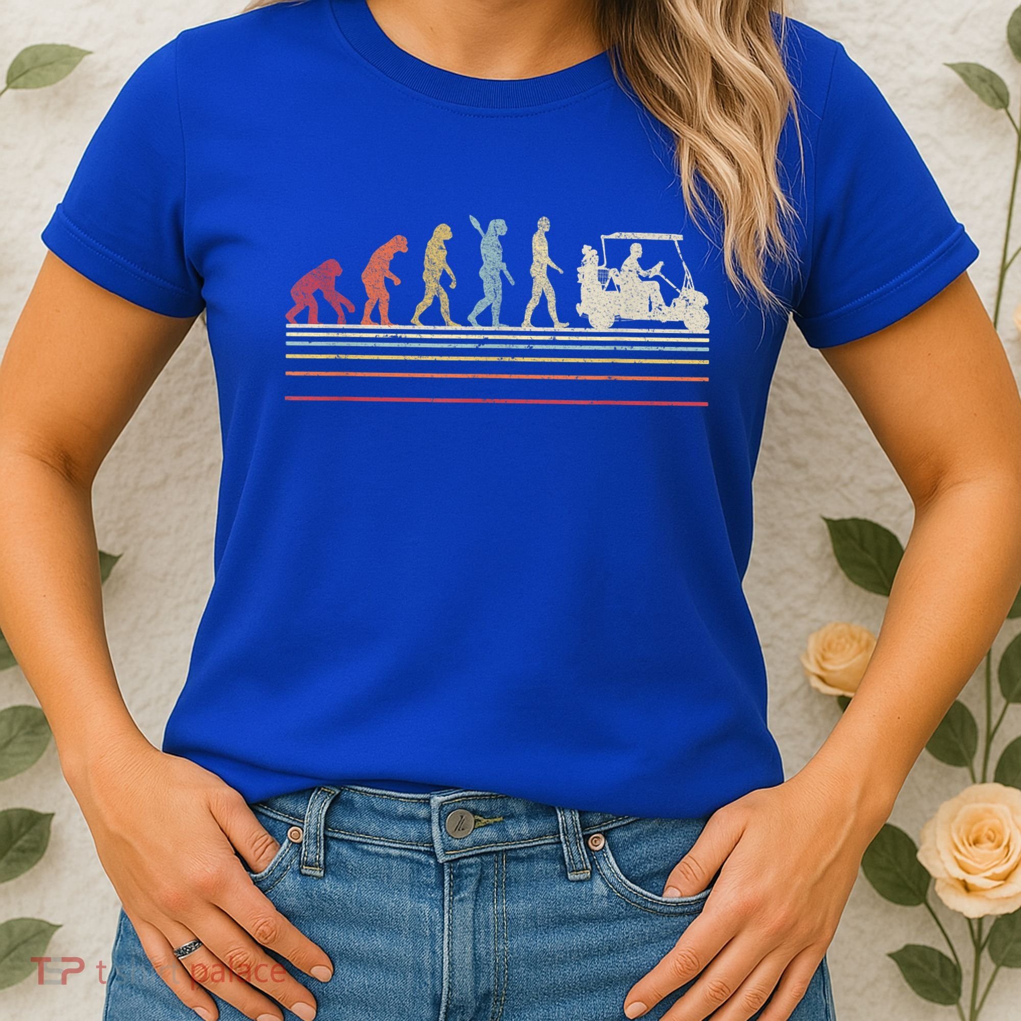 Funny Golf Gift Retro Style Evolution Of Man Women's T-Shirt