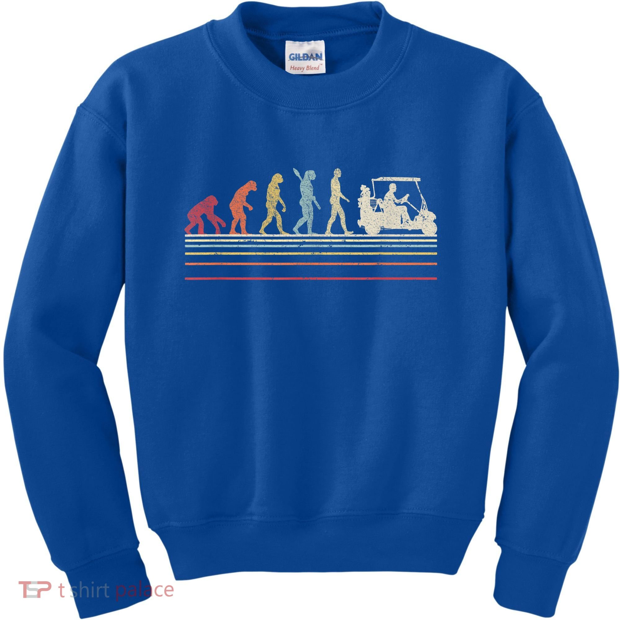 Funny Golf Gift Retro Style Evolution Of Man Kids Sweatshirt