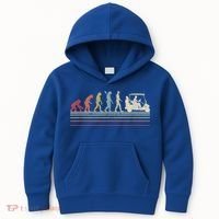 Funny Golf Gift Retro Style Evolution Of Man Kids Hoodie thumb 0