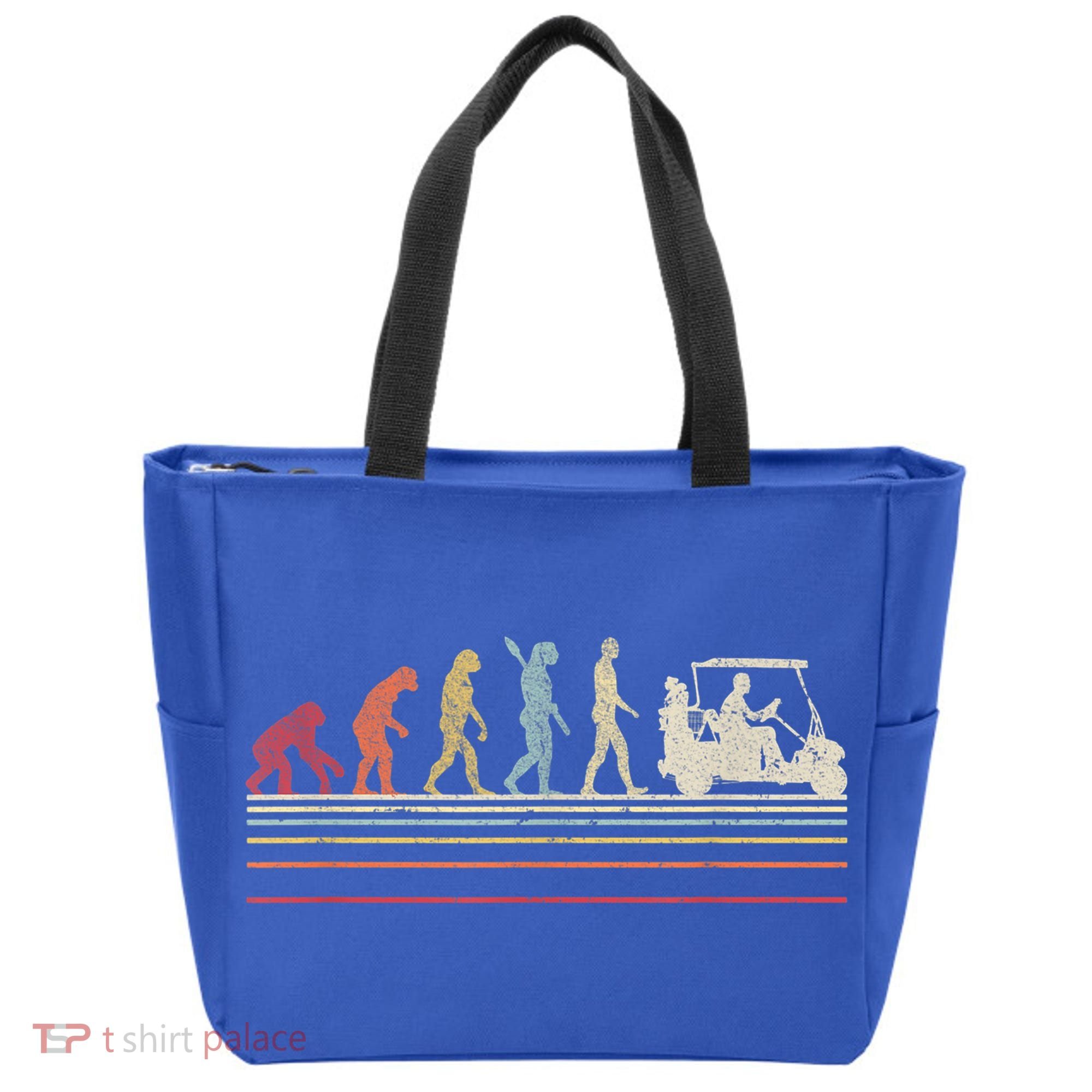 Funny Golf Gift Retro Style Evolution Of Man Tote Bag