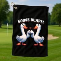 Funny Goose Goosebumps Silly Bumps Golf Towel thumb 1