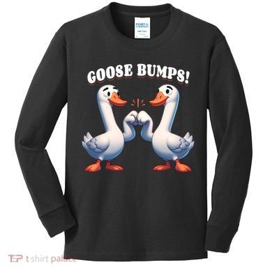 Funny Goose Goosebumps Silly Bumps Kids Long Sleeve Shirt
