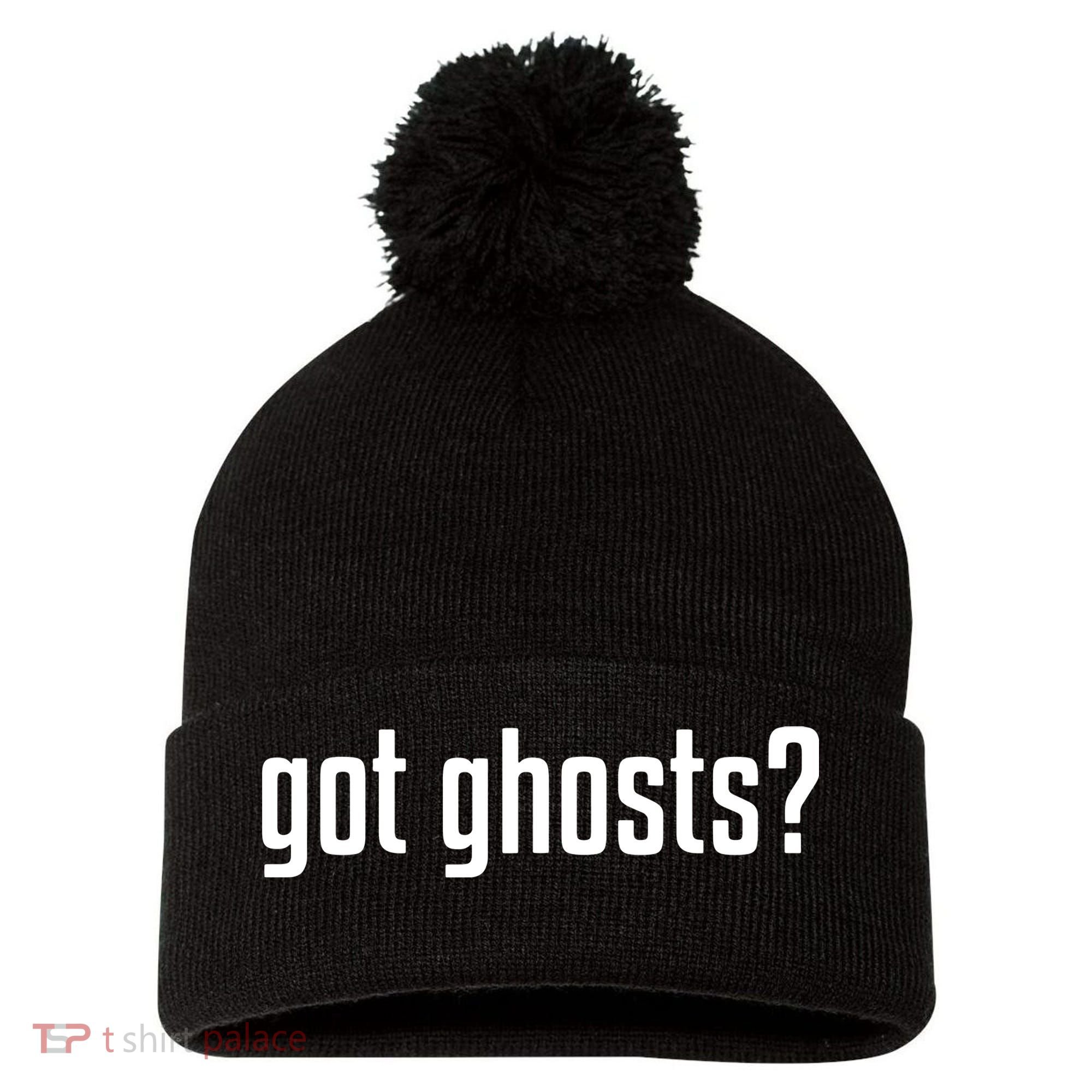 Funny Got Ghosts Paranormal Investigator Ghost Lover Pom Pom 12in Knit Beanie