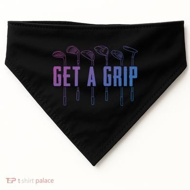 Funny Golfer Golfing Golf Get A Grip Golf Gift USA-Made Doggie Bandana