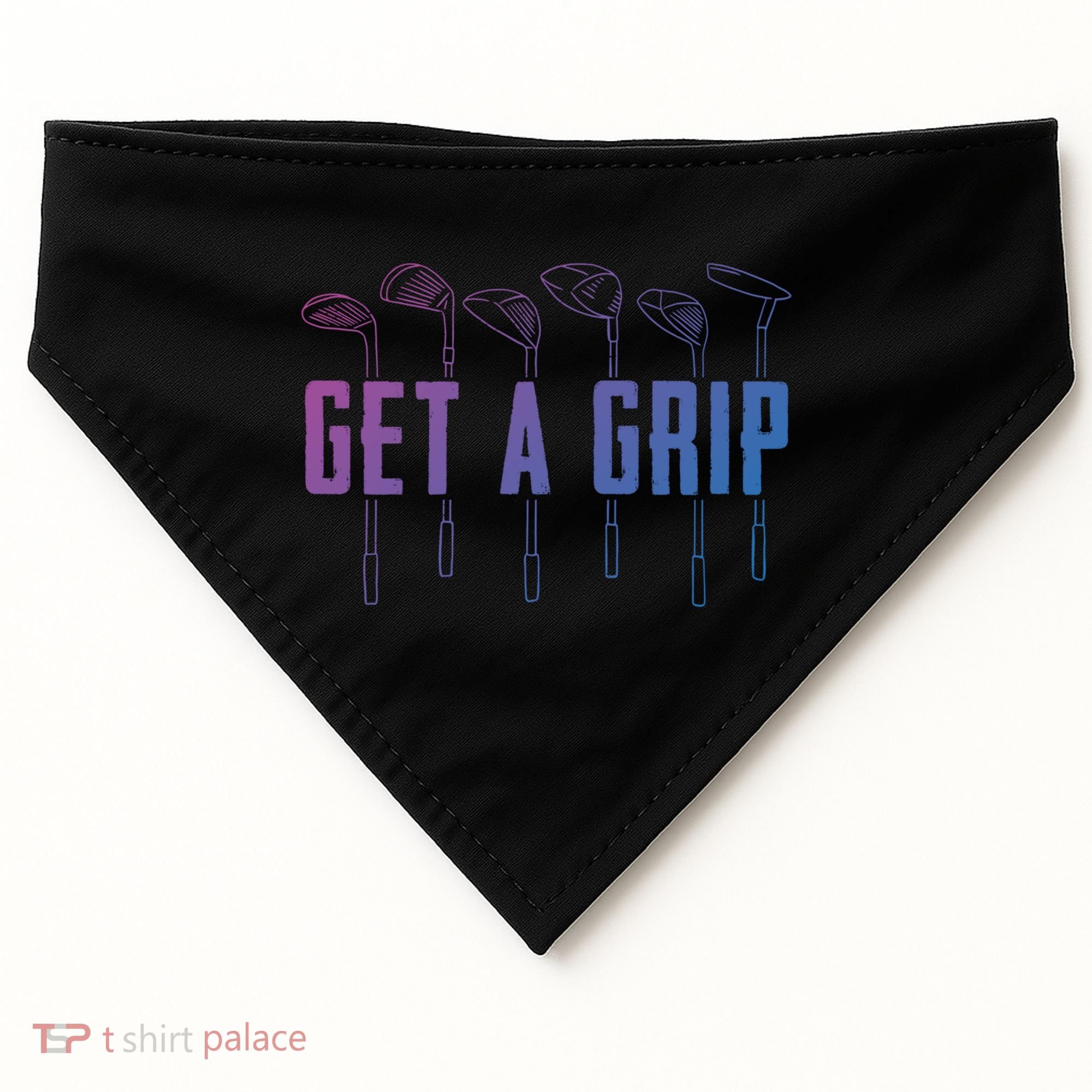 Funny Golfer Golfing Golf Get A Grip Golf Gift USA-Made Doggie Bandana