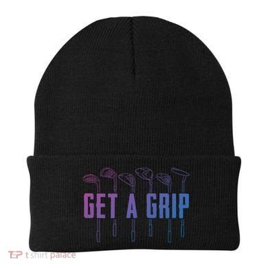 Funny Golfer Golfing Golf Get A Grip Golf Gift Beanie