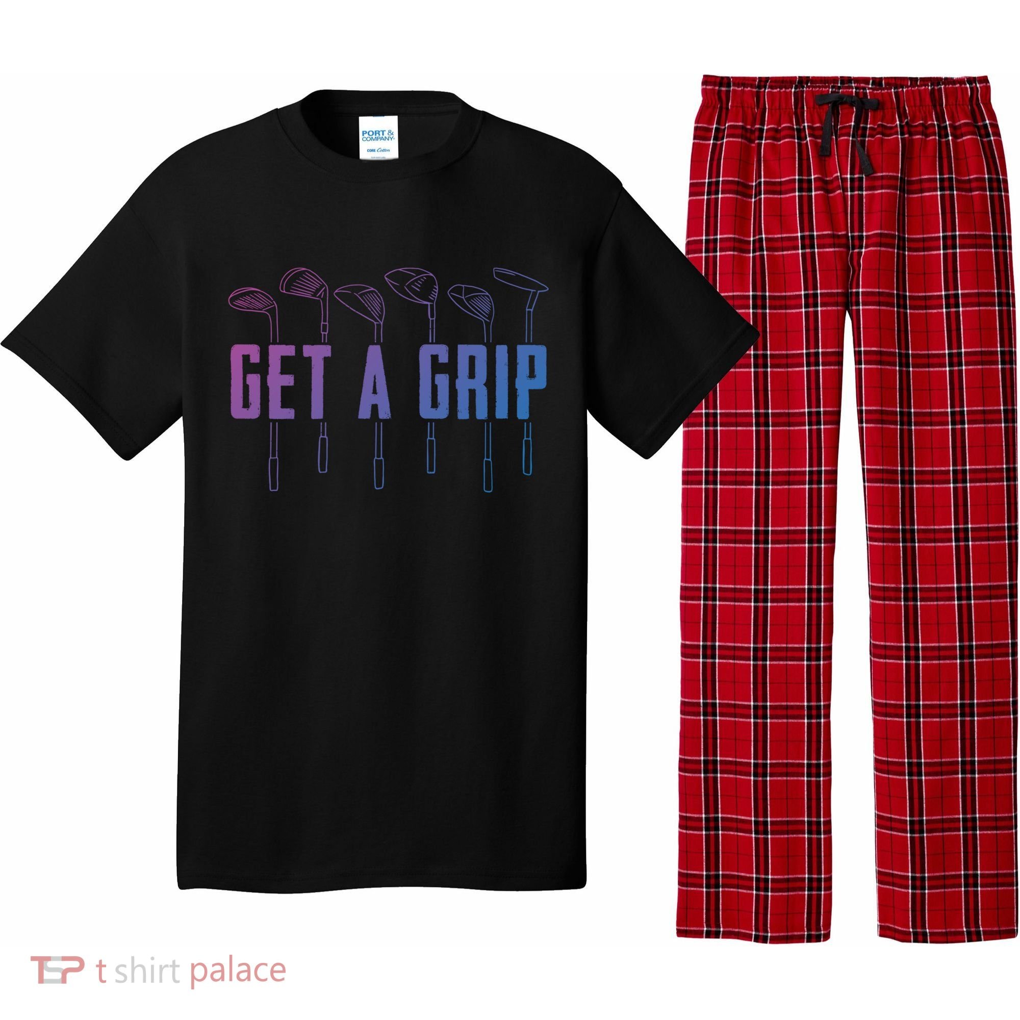 Funny Golfer Golfing Golf Get A Grip Golf Gift Pajama Set