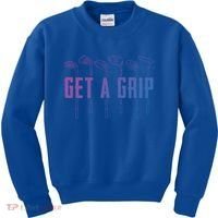 Funny Golfer Golfing Golf Get A Grip Golf Gift Kids Sweatshirt thumb 0