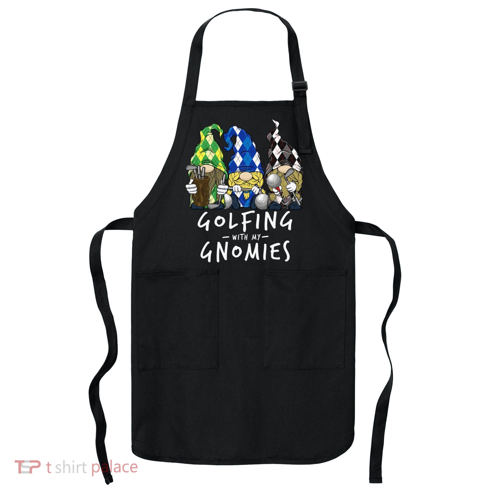 funny Golf Gnomes Golfing with My Gnomies for Golfer Apron
