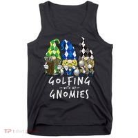 funny Golf Gnomes Golfing with My Gnomies for Golfer Tank Top thumb 0