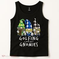 funny Golf Gnomes Golfing with My Gnomies for Golfer Tank Top thumb 2