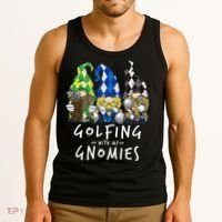 funny Golf Gnomes Golfing with My Gnomies for Golfer Tank Top thumb 3