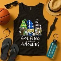 funny Golf Gnomes Golfing with My Gnomies for Golfer Tank Top thumb 4