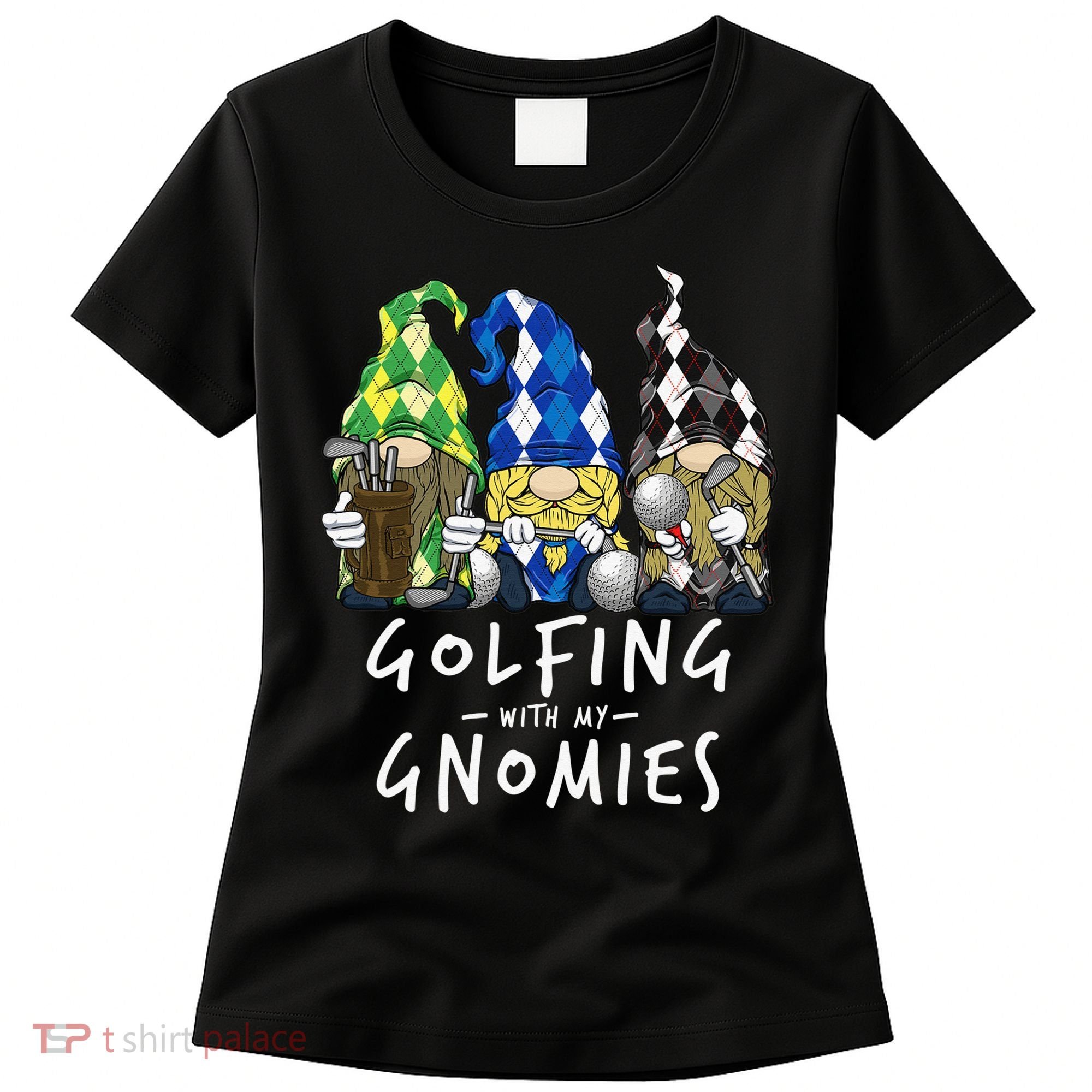funny Golf Gnomes Golfing with My Gnomies for Golfer Women's T-Shirt