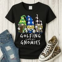 funny Golf Gnomes Golfing with My Gnomies for Golfer Women's T-Shirt thumb 3