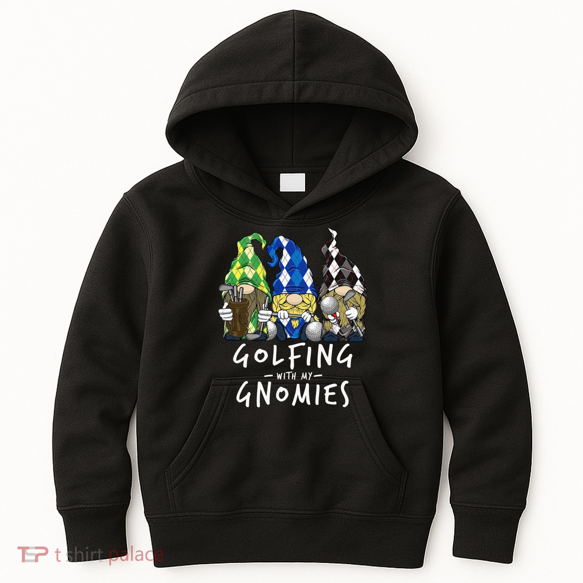 funny Golf Gnomes Golfing with My Gnomies for Golfer Kids Hoodie