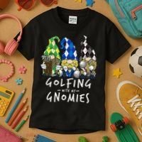 funny Golf Gnomes Golfing with My Gnomies for Golfer Kids T-Shirt thumb 3