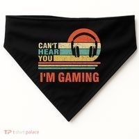 Funny Gamer Gift Headset Can't Hear You I'm Gaming USA-Made Doggie Bandana thumb 0
