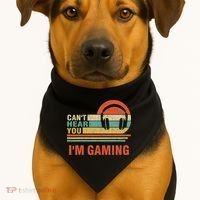 Funny Gamer Gift Headset Can't Hear You I'm Gaming USA-Made Doggie Bandana thumb 1