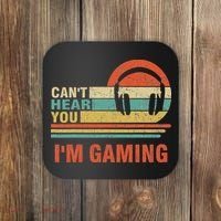 Funny Gamer Gift Headset Can't Hear You I'm Gaming Coaster thumb 0