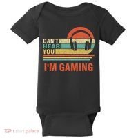 Funny Gamer Gift Headset Can't Hear You I'm Gaming Baby Bodysuit thumb 0
