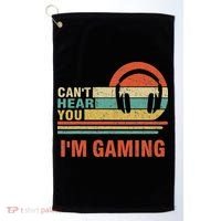 Funny Gamer Gift Headset Can't Hear You I'm Gaming Golf Towel thumb 0