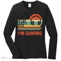 Funny Gamer Gift Headset Can't Hear You I'm Gaming Women's Long Sleeve Shirt thumb 0
